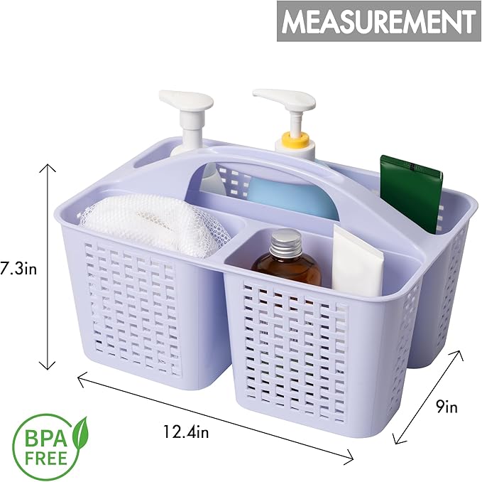 Tiawudi Portable Shower Caddy, Caddy Organizer with Handle, Plastic Shower Basket Hold Soap, Shampoo, Hair Supplies and Beauty Products, Cleaning Supplies Organizer for Home, Dorm, Shelf and Cabinet