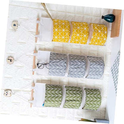 Zerodeko 2pcs Cotton Linen Over Door Hanging Storage Bag Organizer for Bedroom Bathroom Multi-Functional Clothes and Shoe Storage and Grey