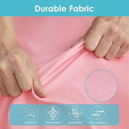 Garment Bags for Travel,60" Heavy Duty Suit Dress Garment Bag with 2 Clear Windows 3 Zipper Pockets,Dress Bags with Shoe Storage for Long Coat, Jacket, Sweater, Shirts, Suits - Pink