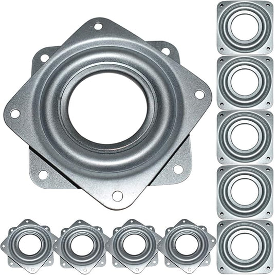 10Pack Lazy Susan Hardware, 3” Square Ball Bearing Swivel Plate, 120lbs Capacity 5/16” Thick Rotating Disc, Lazy Susan Turntable for Serving Trays, Kitchen Cabinet, Craft Project, Makeup Holder