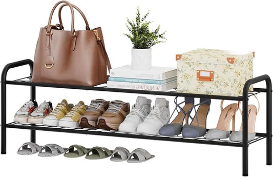viewcare 2-Tier Shoe Rack for Closet, Extra Long Shoe Rack for Entryway & Garage, Sturdy Metal Construction, Shoe Organizer Holds 9-13 Pairs