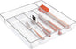 iDesign Linus BPA-Free Plastic Divided Drawer Organizer Tray-13.5" x 13.25" x 2.25", Clear, 6 Section