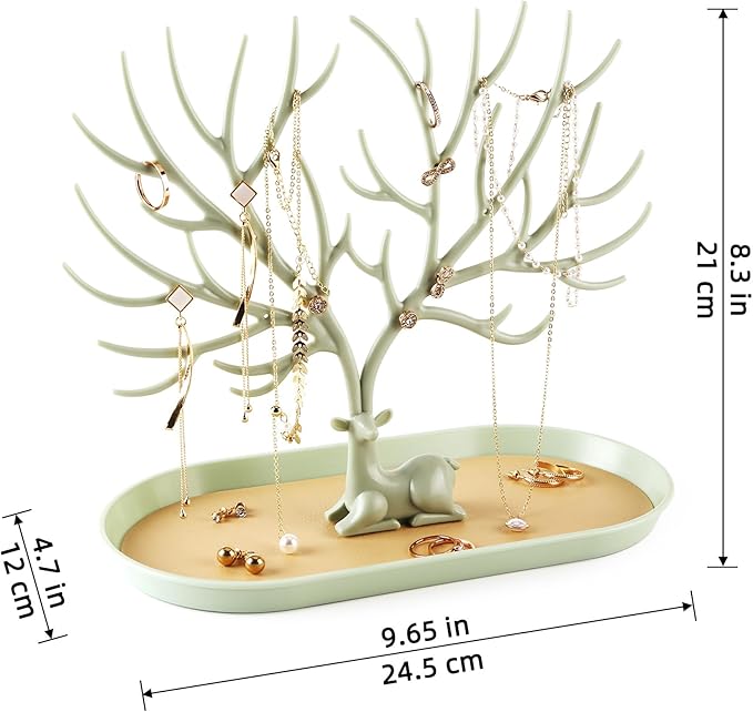 MORE&LESS Antlers Jewelry Display Stand,Tree Tower Rack Hanging Organizer for Ring Earrings Necklace Bracelet
