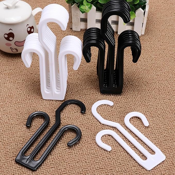 balacoo 20pcs Black Plastic Hanging Shoe Organizer Rack with Hooks for Slipper Drying and Shoe Storage for Home Dormitory and Hotel Use