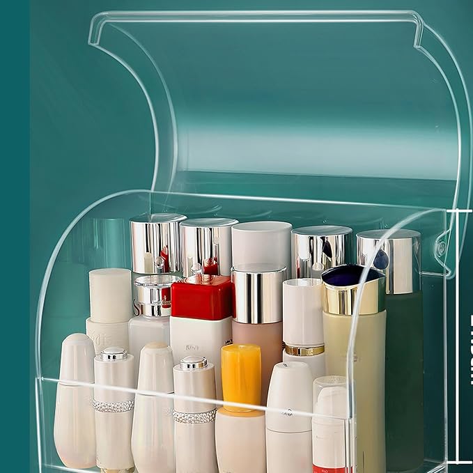 Clear Large Acrylic Makeup Organizer With Lid Cosmetic Storage Drawers Portable Makeup Organizers Dustproof And Waterproof Box For Women (14in)