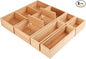 Kootek 6 Pcs Bamboo Drawer Organizer Utensil Tray Kitchen Storage Box 3-Size Versatile Dividers Cutlery Holders Bins Containers for Flatware Kitchen Utensils