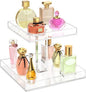 NIUBEE 2-Tier Acrylic Bathroom Cosmetic Storage Organizer for Dresser and Countertop - Standing Perfume Tray for Bedroom Decor