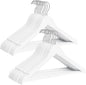 StorageWorks Baby Hangers 20 Pack, Maple Wood Clothes Organizer for Toddler, Kids Wooden Hanger with Pant Bar for Closet, White