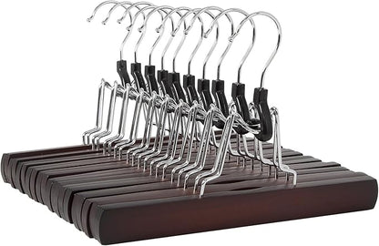 Amazon Basics Wooden Pants Hangers - Cherry, (Pack of 60)