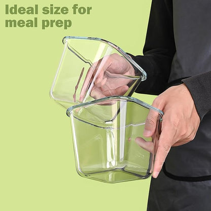 Glass Soup Containers with Lids 32oz - Borosilicate Glass Storage Containers 4 Cup, Freezer to Microwave Safe, Airtight Leak Proof, Square Soup Meal Prep Containers for Lunch Travel- 4 Pack