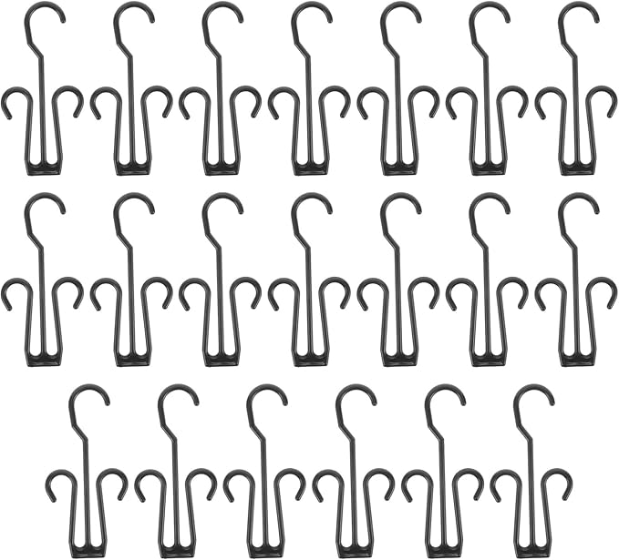Cabilock Hanging Shoe Hangers 20 Pcs Plastic Shoe Organizer Hooks for Closet Storage Travel Drying Rack Space Saving Racks