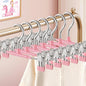 HUADYMEET 30 Pack Baby Pants Skirt Hangers,Non-Slip Space Saving Clothes Hangers with Clips for Kids,Children,Toddler,Jeans Trousers Shorts Metal Hanger for Closet Organization,Women,Men,10inch(Pink)