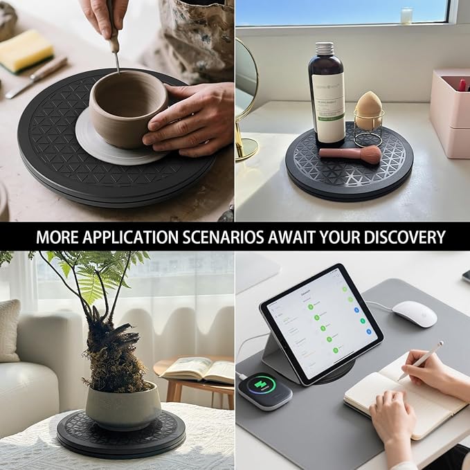 Multi-use Heavy Duty Rotating Swivel Stand - Lazy Susan with Steel Ball Bearings for Model Base/Rotating Plants/Crafts Stand Monitor/Big Screen TV/Monitors/Potted Plants (10 Inch)
