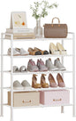 5 Tier Shoe Rack,Metal Shoe Storage Organizer Shelf for Closet,Entryway, Garage,Narrow Space(White, 5 Tier)