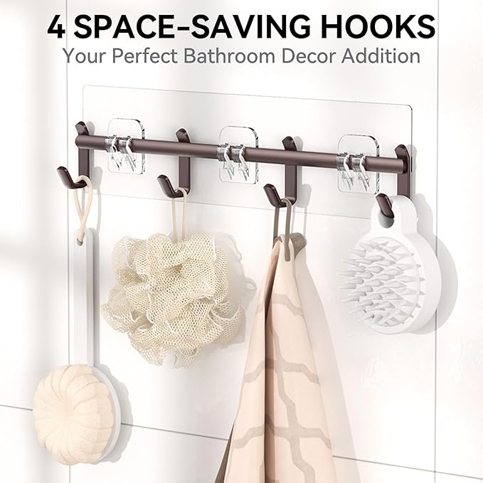 YASONIC Shower Caddy, 6 Pack Large Capacity shower Organizer with Soap Holder and 12 Hooks, Rustproof Shelves for Inside Shower, No Drilling&Sleek Bathroom Organizers and Storage Bronze XL