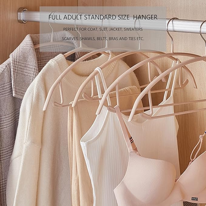 Contour Metal No Bumps Hanger - Suit, Coat & Sweater Hanger (Pack of 50, White)