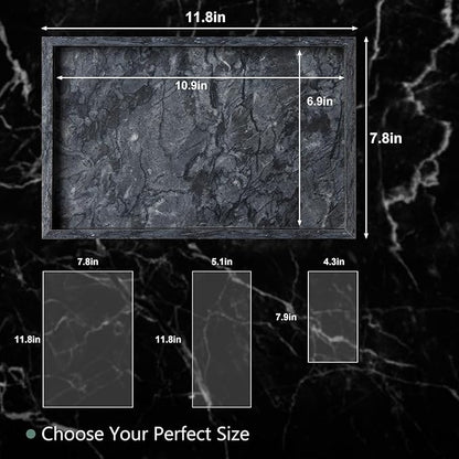 Large Marble Vanity Tray, Luxury Stone Organizer for Bathroom & Kitchen Counter | Holds Soap Dispenser, Jewelry, Perfume Bottles | Non-Resin, Non-Ceramic Décor