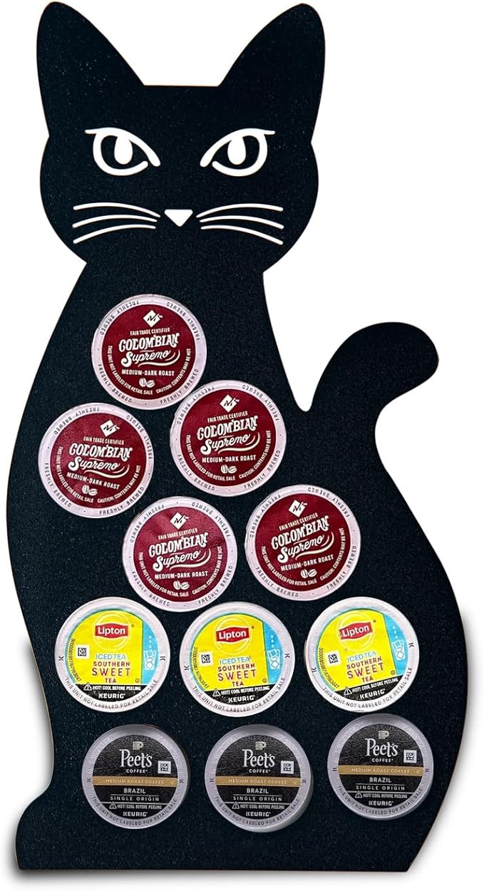 dgudgu Cat Coffee Pod Holder For K Cup Holder Black Coffee Pod Organizer K Pod Holder For Counter