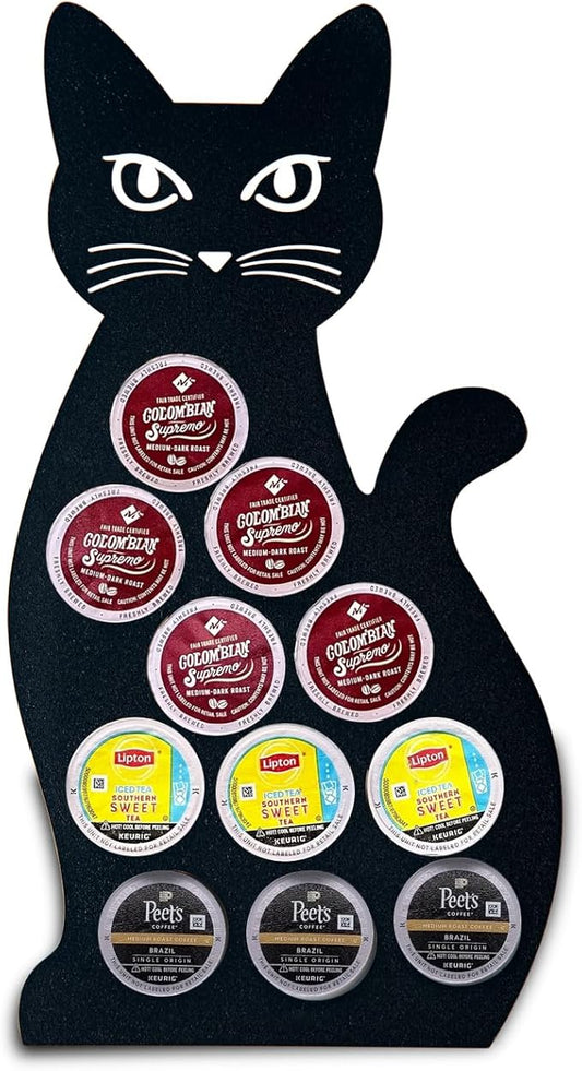 dgudgu Cat Coffee Pod Holder For K Cup Holder Black Coffee Pod Organizer K Pod Holder For Counter