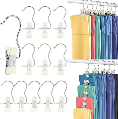 HOUSE DAY Black Velvet Hangers 60P & 20P Leggings Organizers Hangers Clips