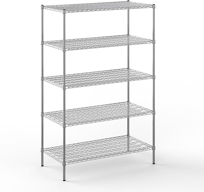 24" Deep x 48" Wide x 74" Height Wire Shelving Kit | 5-Tier | NSF Commercial Storage Rack Unit