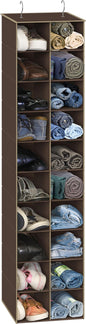 Simple Houseware 20 Section Shelves Hanging Shoes Organizer Holder for Closet, Brown