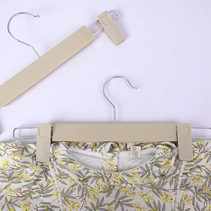 Pants Hangers with Clips Skirt Hangers for Women Plastic Clip Hanger for Pants Clothes Hanger (50pack, Khaki)