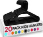 Utopia Home 20 Pack Kids Hangers - 11.5 Inch Plastic Baby Hangers for Closet - Childrens Hanger for Clothes & Infant Hanger for Closet - for Everyday Standard Use (Black)