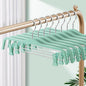 HUADYMEET 10 Pack 14 Inch Pants Skirt Hangers Non Slip,Plastic Jeans Trousers Hangers with Adjustable Clips and Swivel Hook for Women,Men,Heavy Duty Space Saving Clothes Hanger for Shorts,Slacks,Green