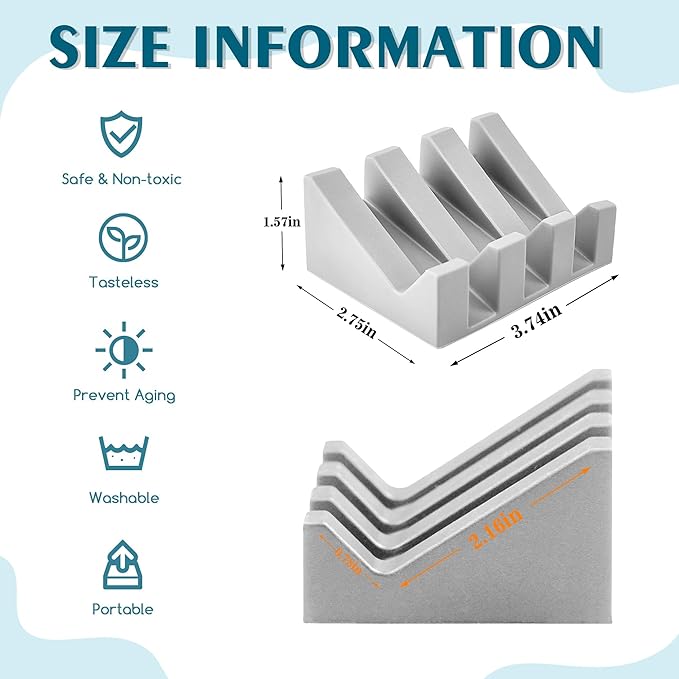 Self Draining Soap Dish Holder,Silicone Soap Dish,for Bathroom,Kitchen, Sponges，Can Extend Soap Life，Keep Soap Bars Dry and Easy Cleaning (Light Grey,1-Pack)