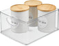 iDesign Plastic Stackable Kitchen Cabinet Storage Bin with Handles - Clear Pantry Organizer