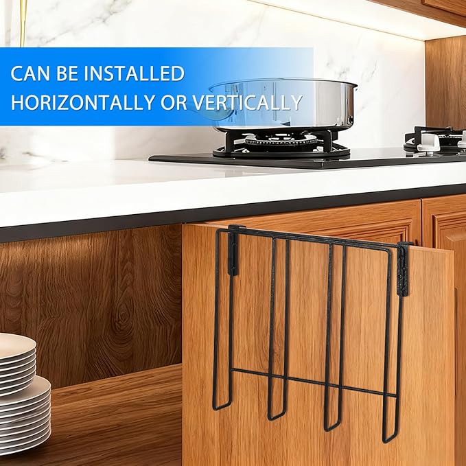 Housoutil Stainless Steel Under Cabinet Cutting Board Holder, One-Layer Chopping Board Holder, Space-Saving Rack for Countertop and Cabinet Door Storage
