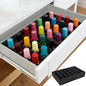 Nail Polish Drawer Organizer, Holder Foam Pad with Slots for Storage 28 Bottles Nail Polish or Essential Oil for Counter Vanity Dresser Desk Drawer, Black