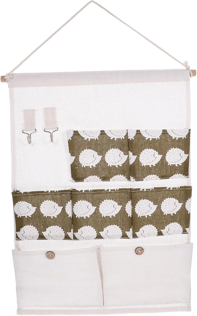 Vaguelly Closet Wall Organizer Wall Storage Pocket Hooks Bar Included Multi-pocket Design