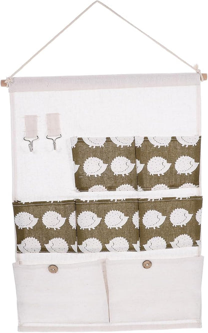 Vaguelly Closet Wall Organizer Wall Storage Pocket Hooks Bar Included Multi-pocket Design
