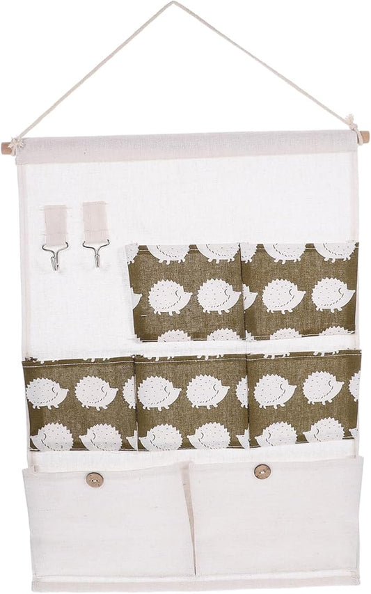 Vaguelly Closet Wall Organizer Wall Storage Pocket Hooks Bar Included Multi-pocket Design