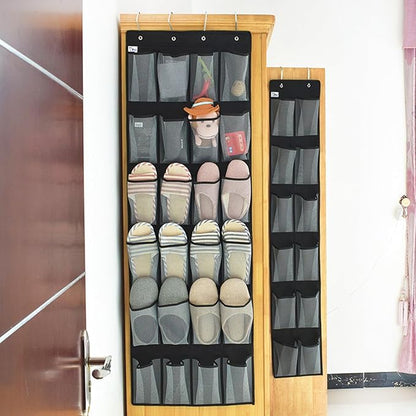 12/24 Grids Hanging Shoe Rack Over The Door Hanging Shoe Organizers With Hooks For Home