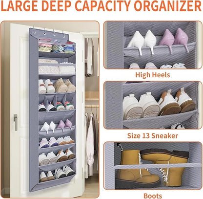 for 1 Pack Over The Door Shoe Organizer,68" Exlarge Deep Pockets Hanging Shoe