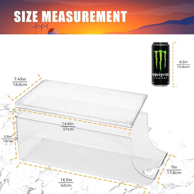 SCAVATA 2 Pack Skinny Can Organizer & 2 Pack Tall Cans of 16oz & 17oz Organizer