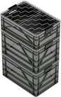 SIDIO CRATE Starter Pack - Two Full Size and One Half Size Heavy Duty Stackable Storage Bins, Totes with Lids and Dividers - Durable Organizer for Home, Office, Garage, and Outdoor Use - Stealth