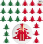 Christmas Cutlery Holder, 24 Pcs Green Red Christmas Tree Silverware Holder Pockets, Xmas Utensil Bag Spoon Knife Fork Bags Xmas Party Dinner Table Decorations Supplies
