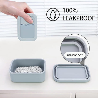 AIDIMMING Enhanced Leak-Proof Silicone Soap Case with Drainage Layer. Portable Travel Soap Container for Camping,Gym .Shatterproof Compact Bar Soap Holder (Light Gray)