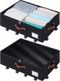 Freebat Under Bed Storage Organizer with Wheels, Underbed Container with Clear Lid Cover, Storage Bag Box with Visiable Window for Clothes, Bedsheet, Pillow, 2 Pack，7.5 inches