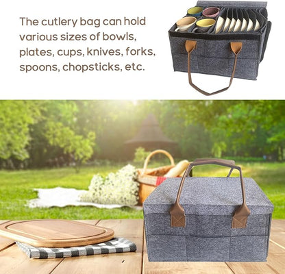 China Storage Containers Hard Shell, Stackable Dish Storage Containers, Quilted and Stackable Mug Storage, Foldable Design, 12 Compartments, Grey