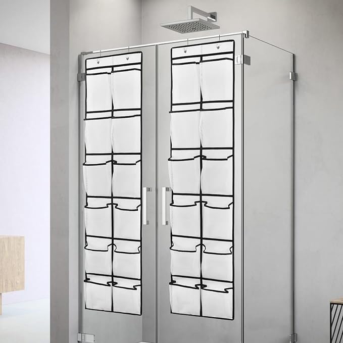 GOMAJI 2PK 12 Large Pockets Over Door Hanging Shoe Organizer
