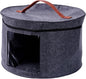 Large Hat Storage Box with Lid | Felt Round Foldable Hat Organizer | Travel Hat Boxes | Hat Organizer Box | Suitable for Various Types of Hats(11X17 Inch)