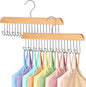 2 Pack Bra Hangers for Closet Organizer Upgraded Non-Slip Bra Organizer for Closet Tank Top Hanger Multi Hangers Space Saving with 20 Hooks for Belt, Tie, Tank Top, Necklaces