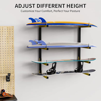 Lumber Storage Rack, Upgrade Cantilever Folding Lumber Rack Wall Mount, Metal 8 Level 32 Inch Plywood Scrap Wood Storage Rack