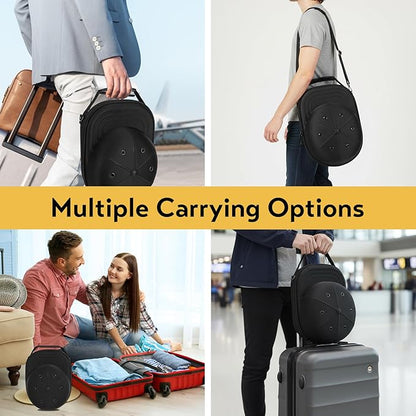 Hat Travel Case, Hat Carrier Travel Case with Adjustable Shoulder Strap, Hat Organizer Baseball Caps Holder for 6 Baseball Caps, Perfect for Traveling & Home Storage, Small