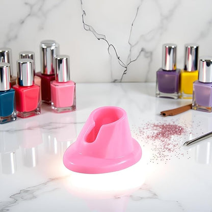Pink Soft Rubber Nail Polish Bottle Holder Stand Anti-Spill Nail Art Organizer Display Manicure Tools for Nail Art Salon Durable Design Nail Polish